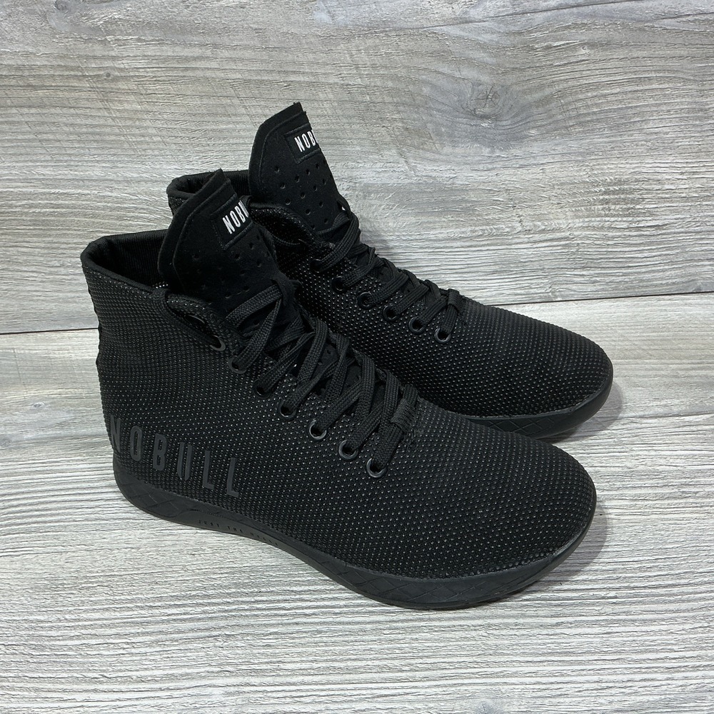 Nobull Outwork High Top Mens 6 / Womens 7.5 Black Trainer Sneakers Workout Shoes